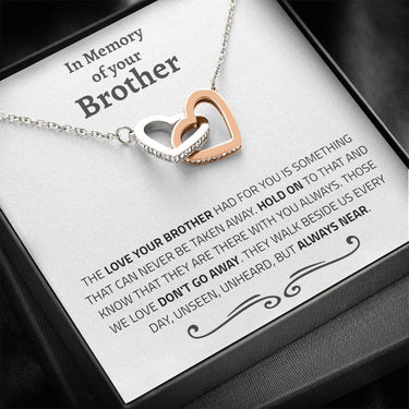 Memory of Your Brother Interlocking Hearts Necklace - Love You This Much